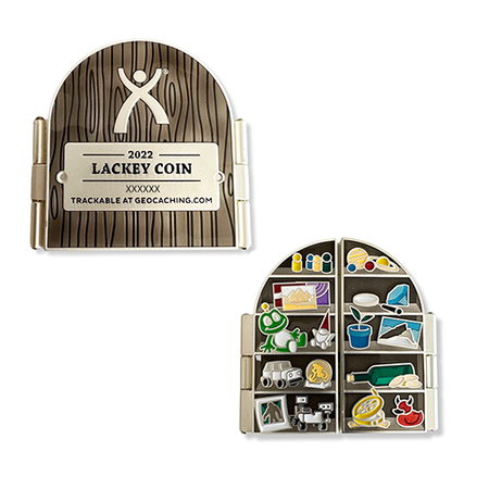 2022 Lackey Geocoin and Tag Set - Satin Silver