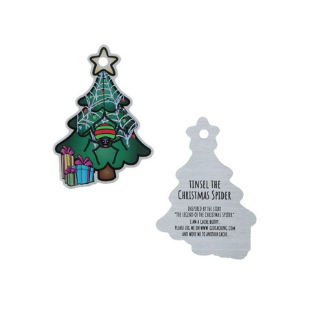 Tinsel the Christmas Spider Cache Buddy Travel Tag