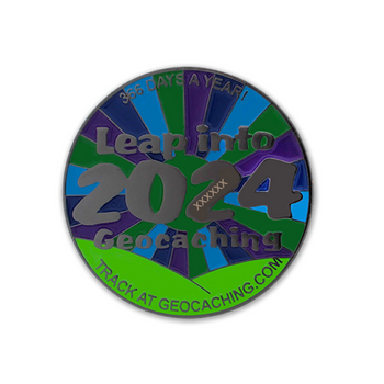 Leap Into 2024 Geocoin – Black Nickel